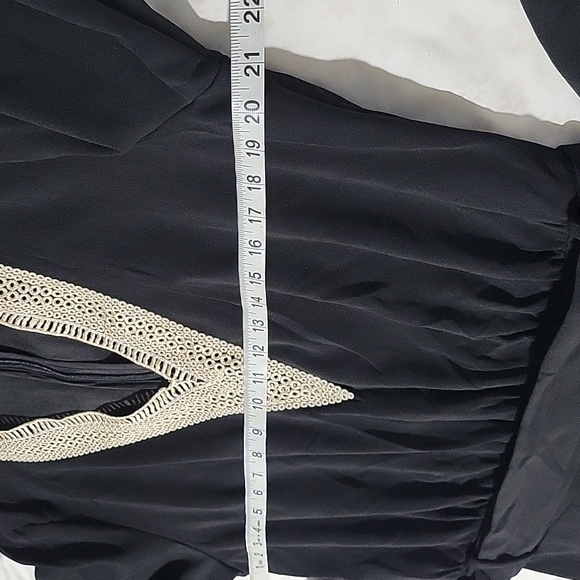 Jumpsuits Dressy Fashion Lace V Neck Long Sleeve Wide Leg Pants Romper with Belt - Picture 9 of 12